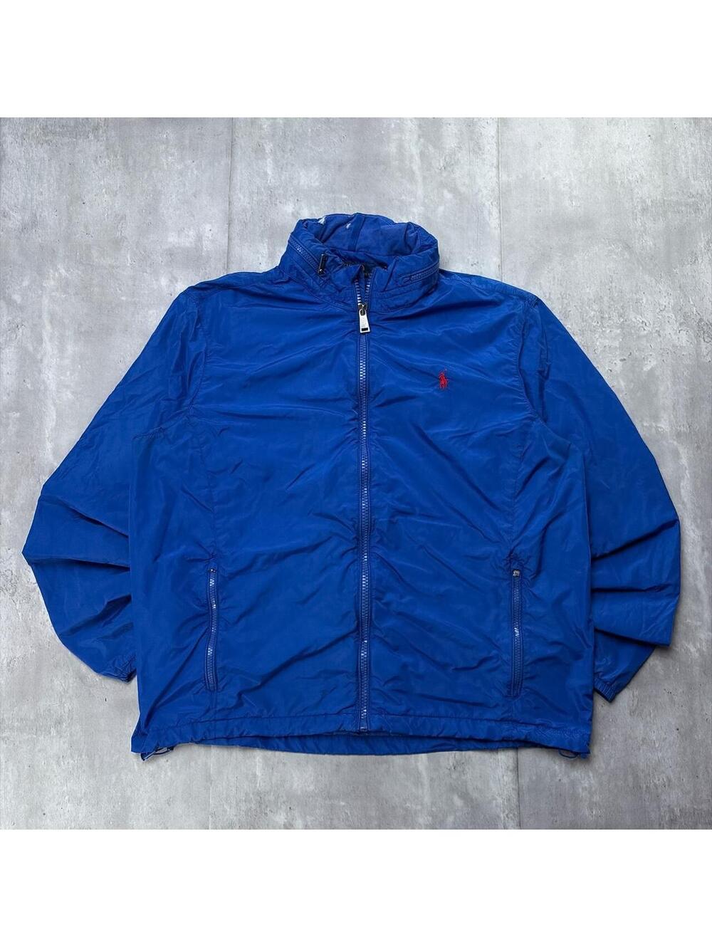 Y2K Blue Polo Ralph Lauren Windbreaker Hooded Jacket